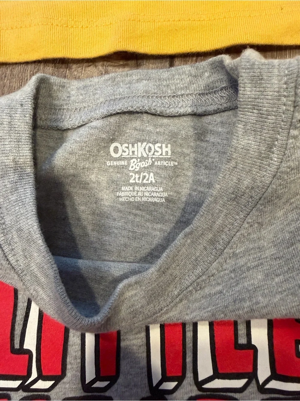 OshKosh B'gosh Yellow Long Sleeve Excavator Tee & Gray Heartbreaker Tee